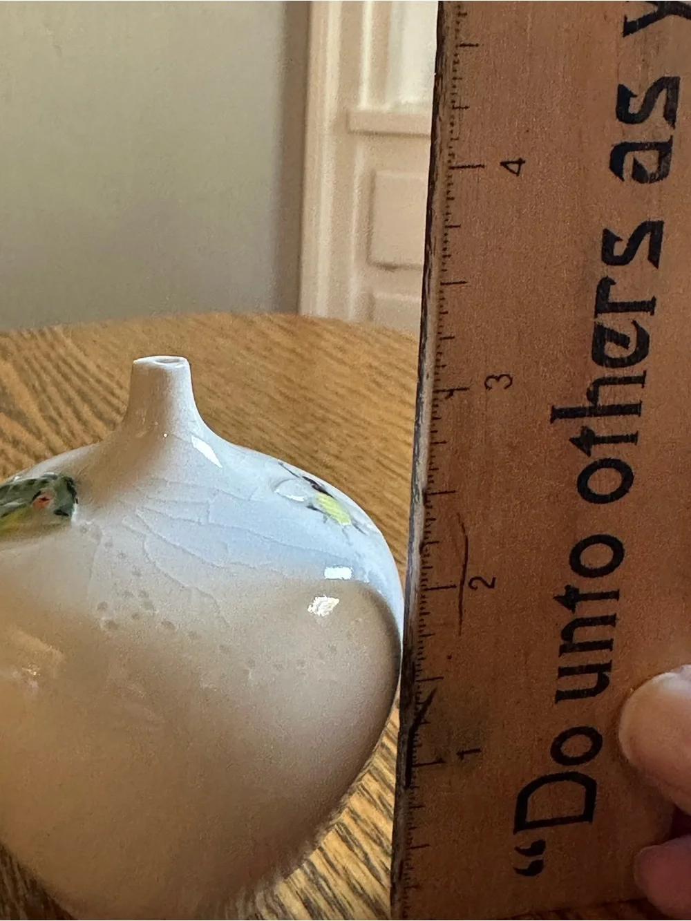 Ceramic Bud Vase with Green Frog & Bee by Cindy Searles